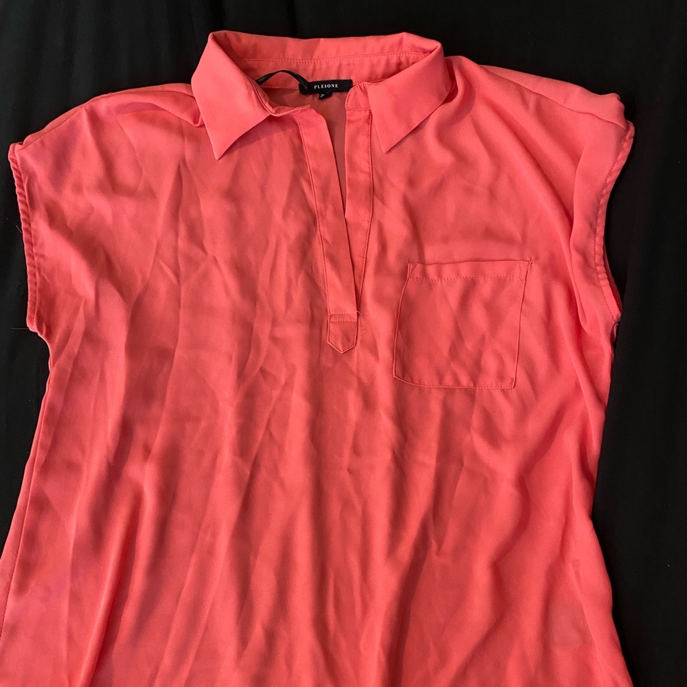 Coral business casual blouse